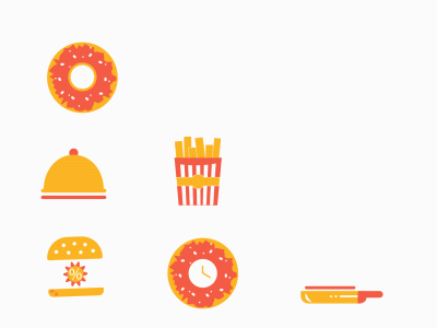 Food app icons pack aep after effects animated animation branding buffet burger design dribble eating gif illustration juice lottie motion graphics shake tray ui animation