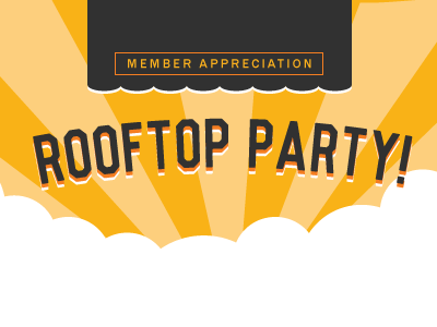 Rooftop Party! clouds event invitation party rooftop sky sunbeam
