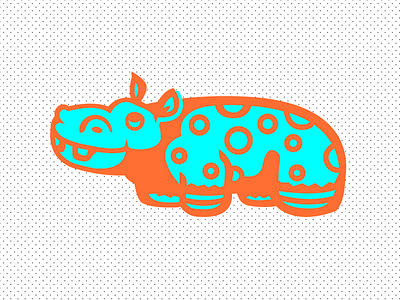 Hippo Daydream animal cartoon dots dreaming hippo illustration zoo