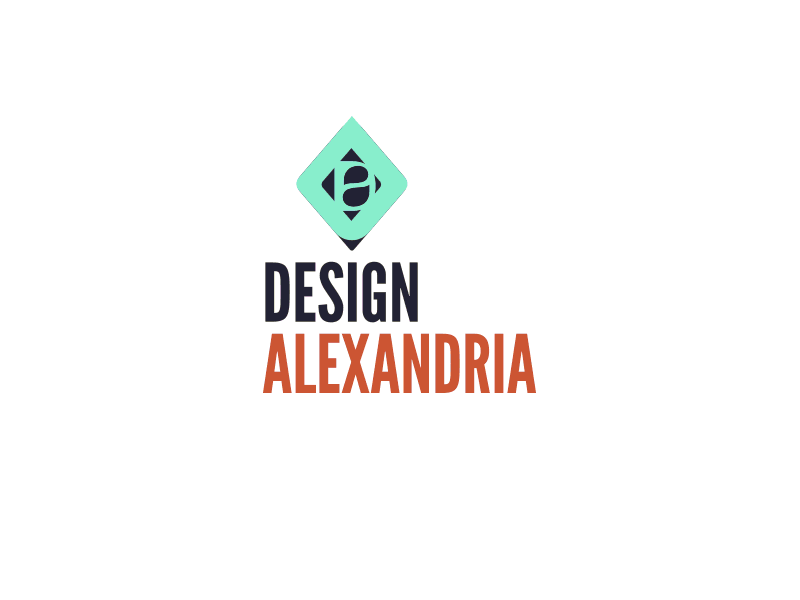 Design Alexandria Logo and Branding Revamp brand branding brandmark icon identity logo map marker meetup pencil icon responsive logo virginia