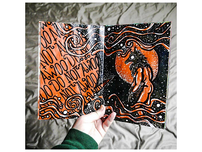Do not awoo! acrylics awoo halloween illustration orange painting sketchbook werewolf