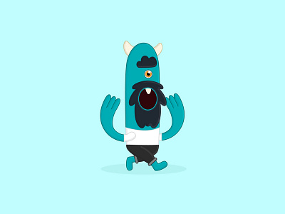 Hipster Monster beard blue hipster illustration monster