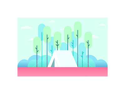 Tent forest green illustration tent tree