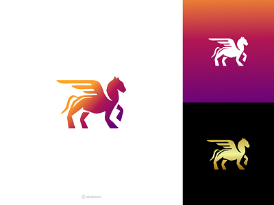 Pegasus creative horse logo logo design minimal negative space sale simple simple logo