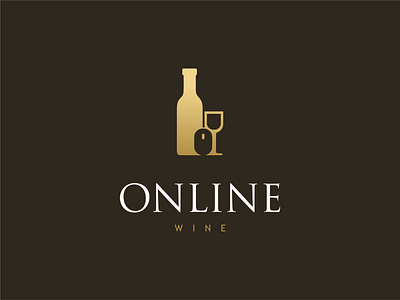 Online wine logo akdesain branding creative illustration logo design minimal negative space wine wine bottle wine glass wine label