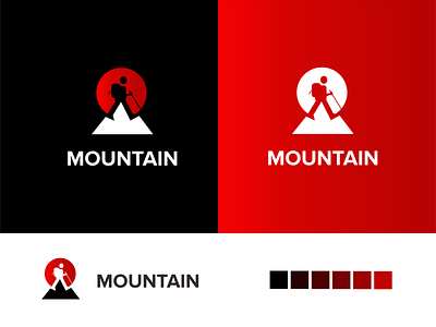 Hike Mountain logo akdesain creative design hike hikers hiking illustration logo design minimal mountain negative space wild