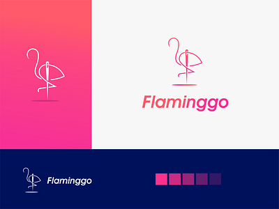 Flaminggo logo akdesain animal branding flaminggo flamingo flamingo logo flamingos icon identity illustration tailor thread vector
