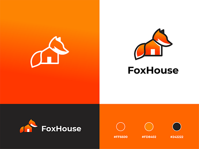 fox house logo animla branding creative cute fox fox logo home house logo logo design mortgage negative space real estate sale