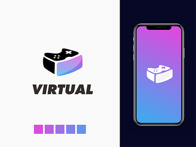 game vr logo game logo logo design minimal negative space virtual virtual reality virtualreality vr