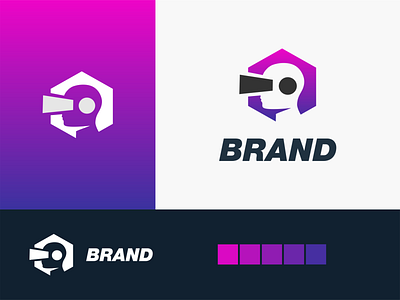 On Vr logo akdesain branding human logo logo design minimal negative space on online people power virtual reality virtualreality vr