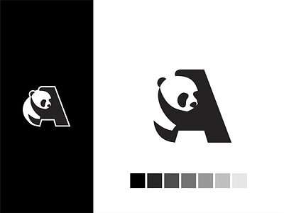A letter Panda logo akdesain animal bamboo black black white branding creative logo logo design minimal negative space panda panda bear panda logo