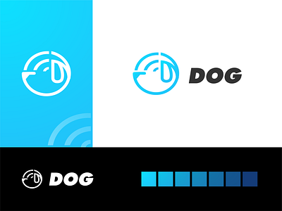 wifi dog animal branding creative dog dog logo line logo logo design minimal negative space network puppies wifi wireless