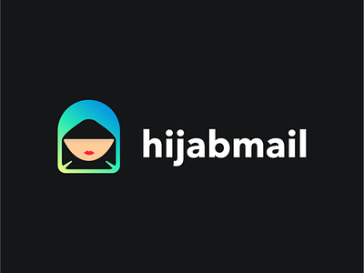 hijab mail logo akdesain business clean creative girl hijab hijab logo hijaber illustration logo design logodesign mail minimal muslim negative space women