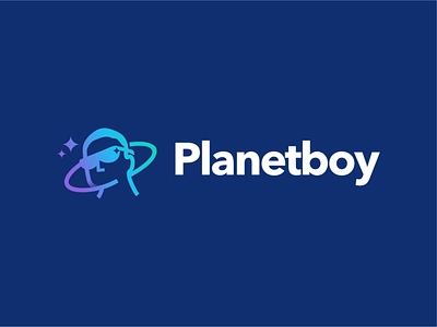 Planet boy akdesain boy branding cool gentle global kid light logo design men minimal negative space planet planet boy planet logo shine