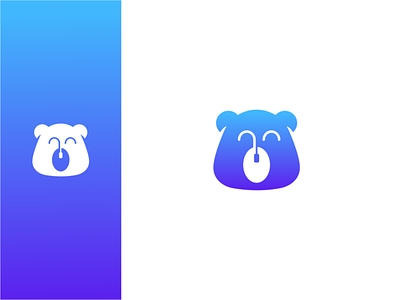bear digital akdesain bear bear logo creative digital digital logo head illustration logo design minimal mouse mouse logo muse negative space