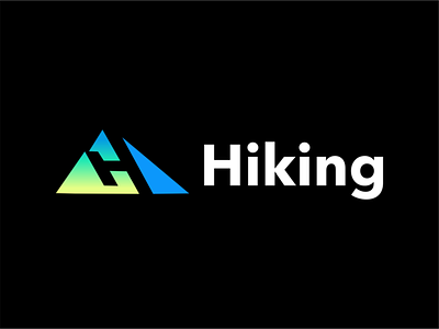 Hiking logo akdesain h hand lettering hiking hiking app hiking logo hiking t shirt logo design minimal mountain mountain logo mountains negative space