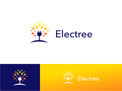Electree akdesain branding creative electric electricity electronic elegant elements energy for sale logo design minimal negative space power tree