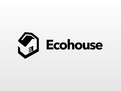 EcoHouse agent akdesain branding creative eco home house illustration logo design logo type minimal negative space real estate real estate logo realestate