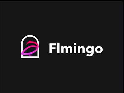 flamingo akdesain creative falminggo flame flaming flaminggo flamingo logo flamingos logo design logo type minimal negative space pink wall window