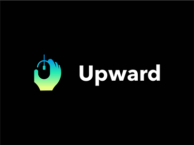 Upward akdesain branding design digital etch hand hand logo logo design minimal mouse mouse logo negative space process up work