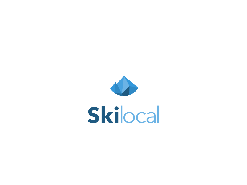 SkiLocal 99designs blue brand ice identity local logo pin signal ski snow winners