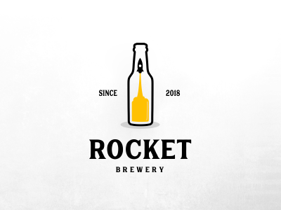 Rocket Brewery logo akdesain bar beer boost bottle branding clean creative drink illustration logo logo design minimal negative negative space space startup symbol vector wine