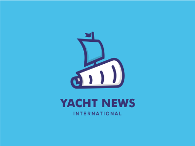 Yacht News Logo akdesain boat branding creative design illustration international lettering logo logo design minimal negative space news paper press sea ship typography writers yacht