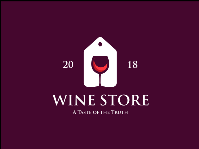 Wine Strore logo akdesain beer branding brewing creative drink illustration logo logo design logos market minimal negative space online red shop store typography vector wine