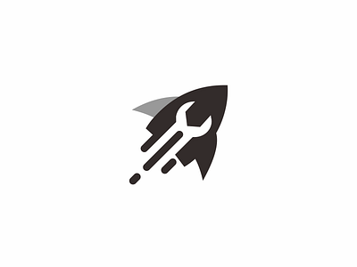 rocket repair akdesain boost.fast.logo design branding clean creative fix illustration launch lettering logo design minimal negative space quick repair rocket typography wrench