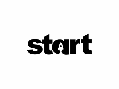 Start 1/365 🏁 akdesain begin boost branding clean creative design illustration lauch lettering logo design logo type minimal negative space rocket logo startup typography