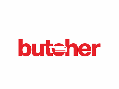 Butcher 338/365 branding business butcher butchers butchery illustration knive lettering logo design logo type negative space resto typography