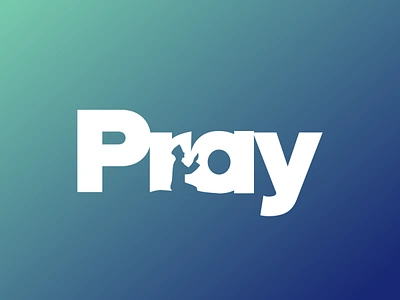 PRAY creative islam logo design logo type man minimal muslim negative space pray prayer prayers praying typography