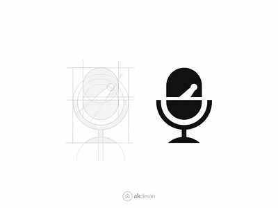 Pharmacy podcast creative cure design edu healthy learn logo logo design medical mic motivated negative space pharmacy podcast speaker typography vector