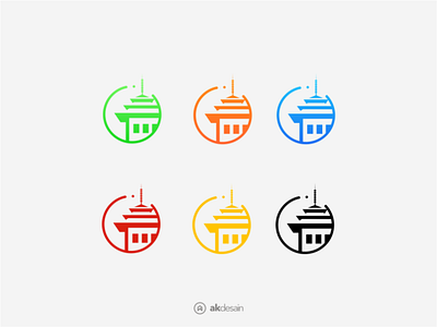 Ke bandung Alternative colour akdesain bandung bdg branding building circle creative gedung tusuk sate illustration ke bandung logo logo design logo type minimal negative space symbol