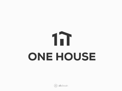 one house 99design akdesain branding creative design home house lettering logo logo design logo type minimal negative space one house real estate typography