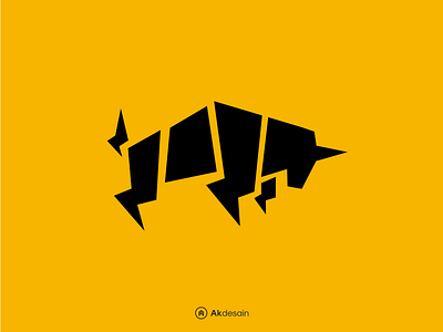 buffalo akdesain branding buffalo bull creative illustration logo design logo type minimal negative space typography