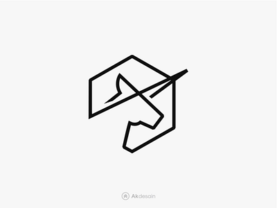 Pegasus akdesain branding creative design geometric horse illustration lineart logo logo design minimal negative space polygonal typography unicorn