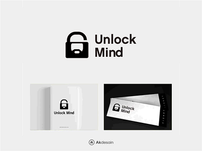 Mind unlock akdesain branding creative design guard illustration islam khotbah lock logo logo design logo type minimal moeslim muslim negative space typography uztad