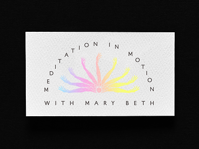 meditation in motion business card illustration agency print rainbow type on a path vector art