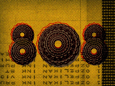 808 Remix 808 bitmap layerz ochre remix typography weird