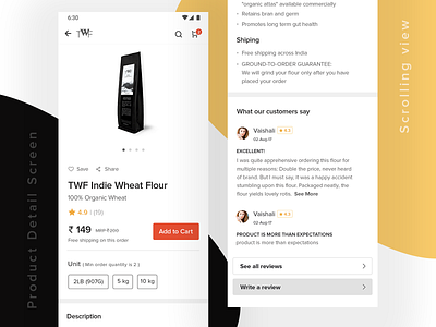 Product Detail Page add to cart branding design food groceries online store product design product detail page products ui ui ux ui design uidesign uxdesign wheat