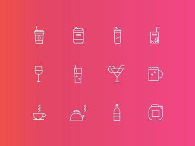 Thin Drink Icon set