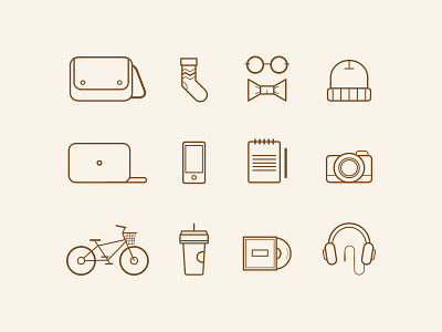 Hipster Icon Set design flatdesign freelancer hipster icon icondesign icons illustration sanfrancisco ui