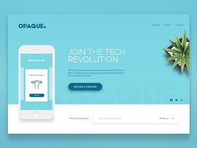 Concept: Opaque Landing Page. app clean design landing page minimalist ui ux web design