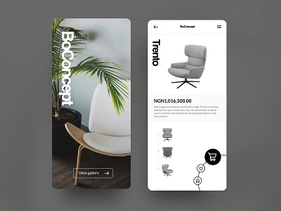 Concept: BoConcept Mobile App concept design minimalist mobile app ui uidesign uiux