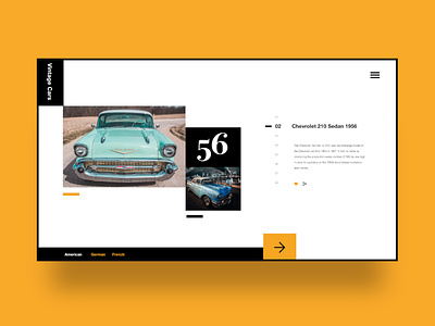 03 Daily layout explorations: Vintage Cars concept design minimalist uidesign uiux userinterfacedesign ux