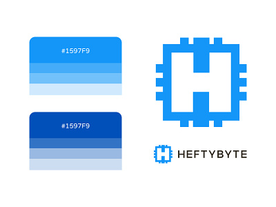 Heftybyte brand branding design developer logo minimalist simple type typography