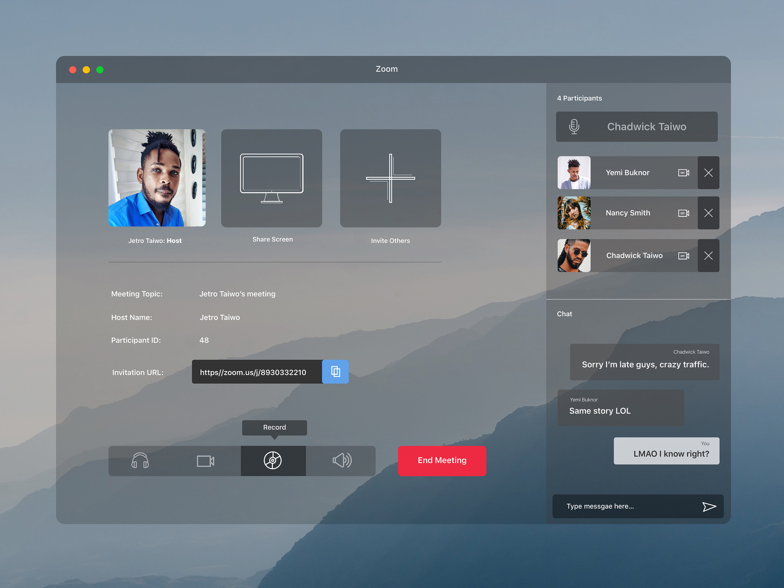 Zoom UI Concept by Jetro Taiwo on Dribbble