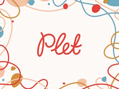 Plet Logo calligraphy handmade illustration knitting line logo logotype scarves thread