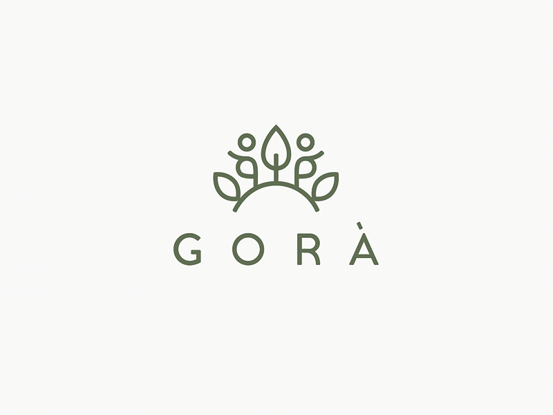 Gorà Logotype 2 tea logo outline logo forest crown logo